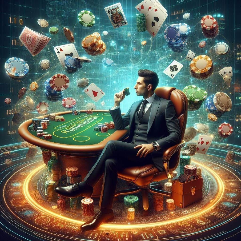Live dealer table with cards and chips in action